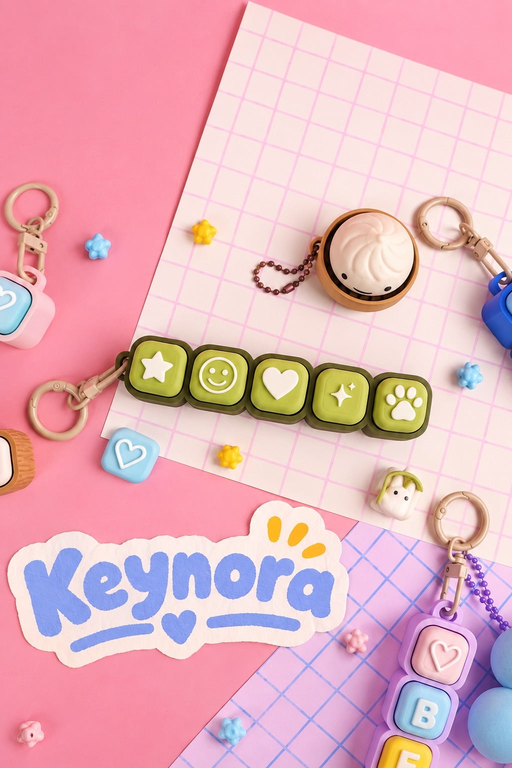 Custom Name Bubble Clicker Keychain (Pistachio Green)