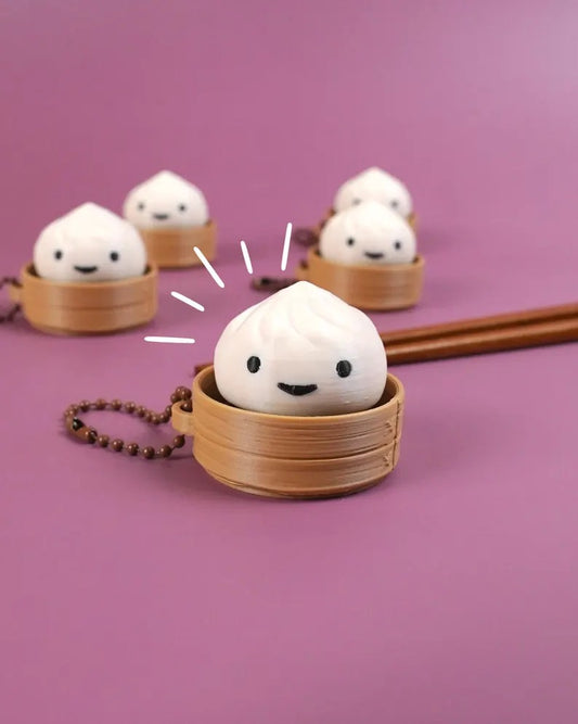 Xiao Long Bao Dumpling Fidget Clicker Keychain