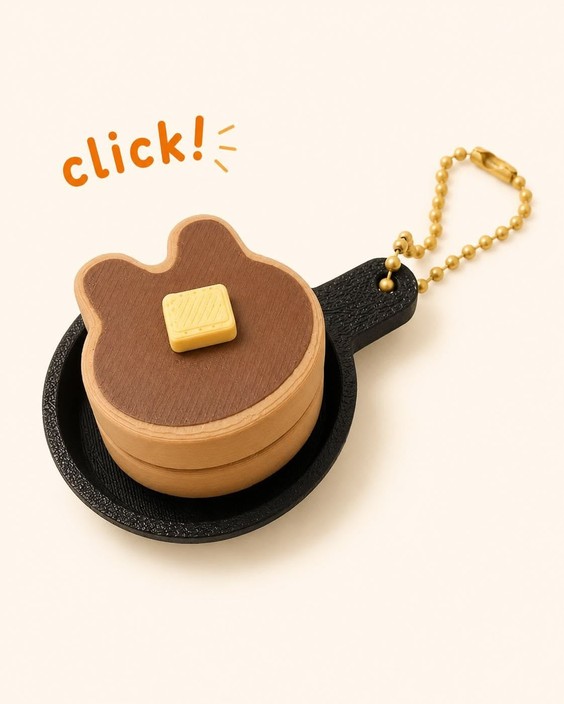 Kawaii Pancake Clicker Keychain