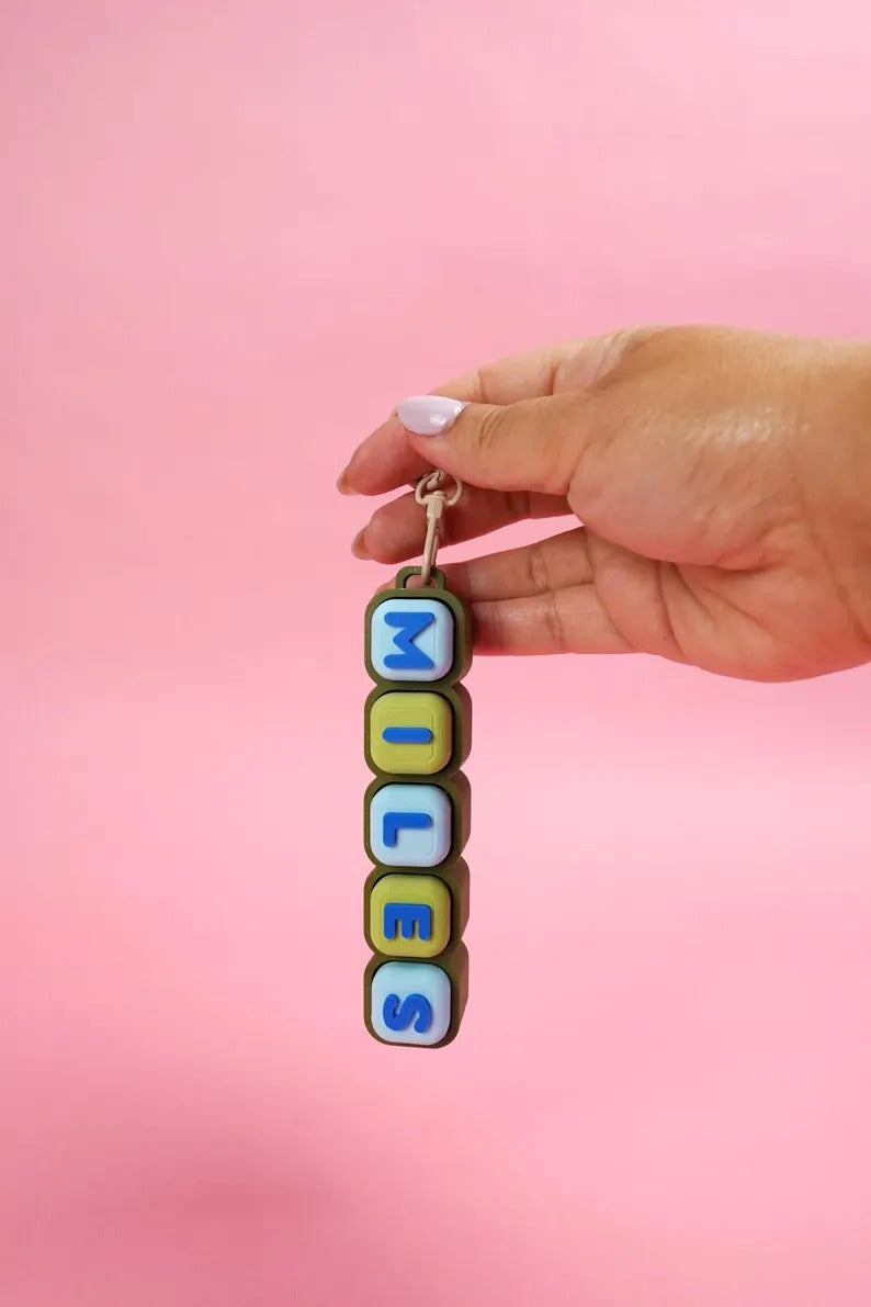 Custom Name Bubble Clicker Keychain (Blueberry Matcha)