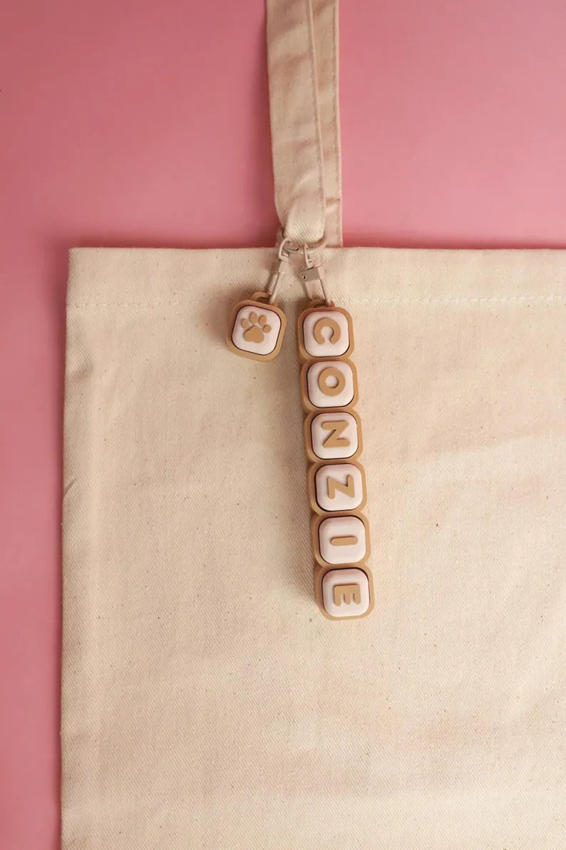 Custom Name Bubble Clicker Keychain (Milk Tea)