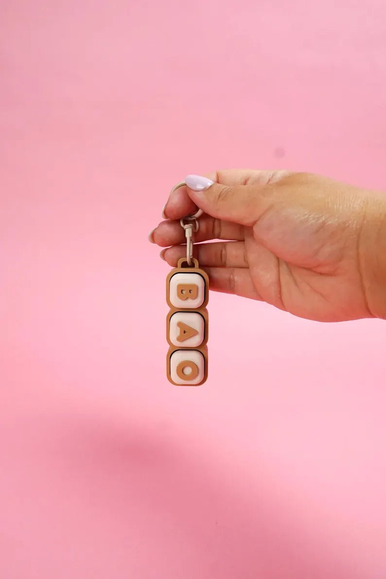 Custom Name Bubble Clicker Keychain (Milk Tea)