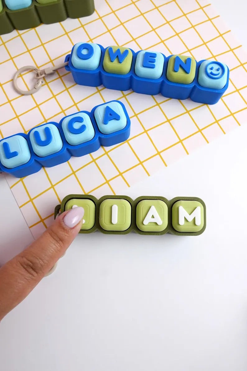 Custom Name Bubble Clicker Keychain (Pistachio Green)