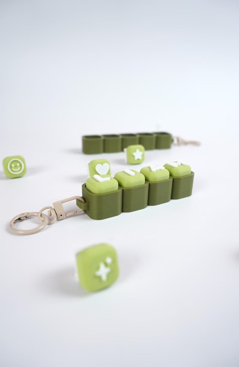 Custom Name Bubble Clicker Keychain (Pistachio Green)