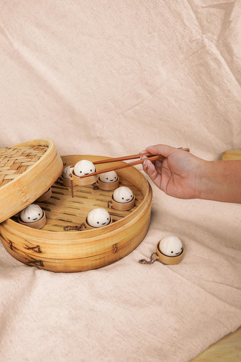 Xiao Long Bao Dumpling Fidget Clicker Keychain
