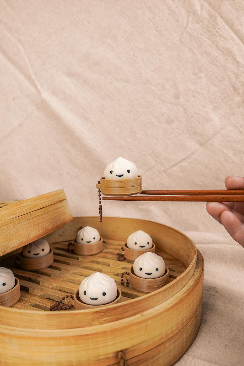Xiao Long Bao Dumpling Fidget Clicker Keychain