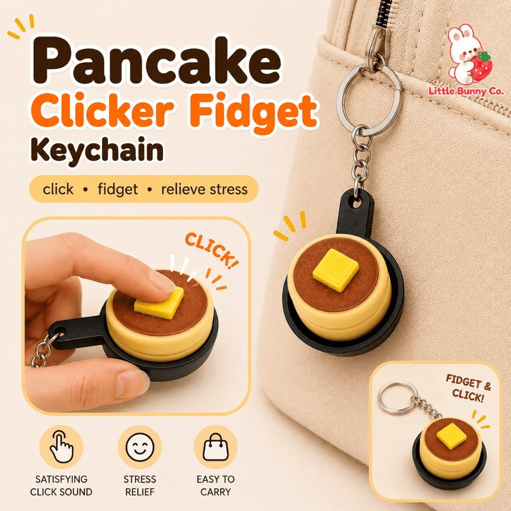 Kawaii Pancake Clicker Keychain