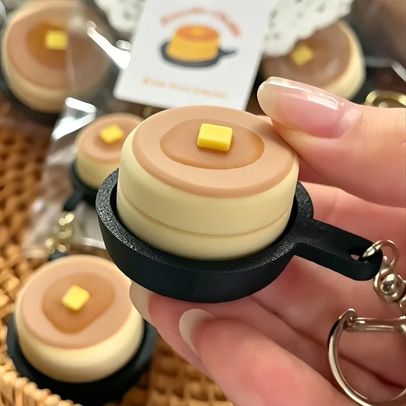 Kawaii Pancake Clicker Keychain