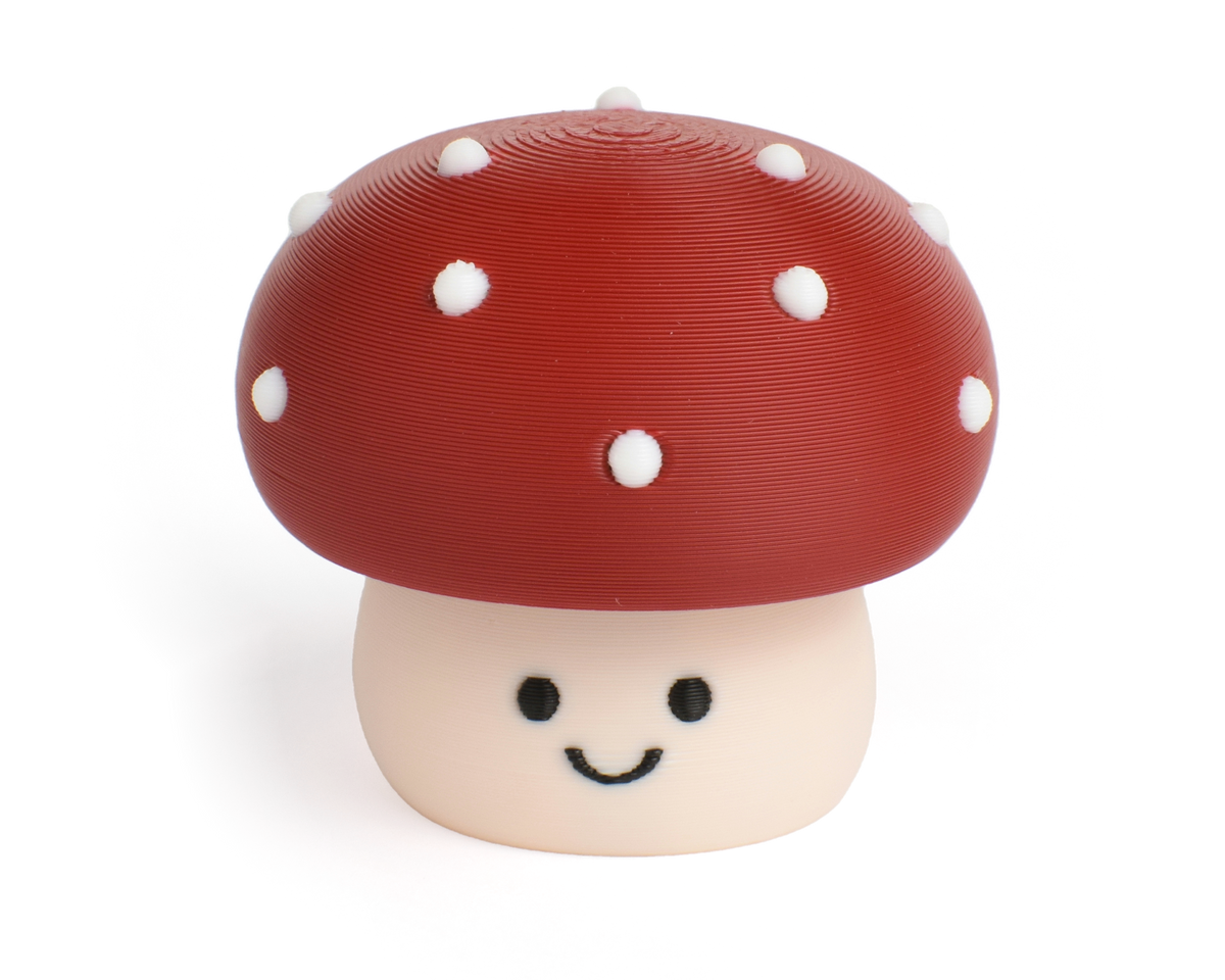 Red Mushroom Fidget Clicker, desk buddy