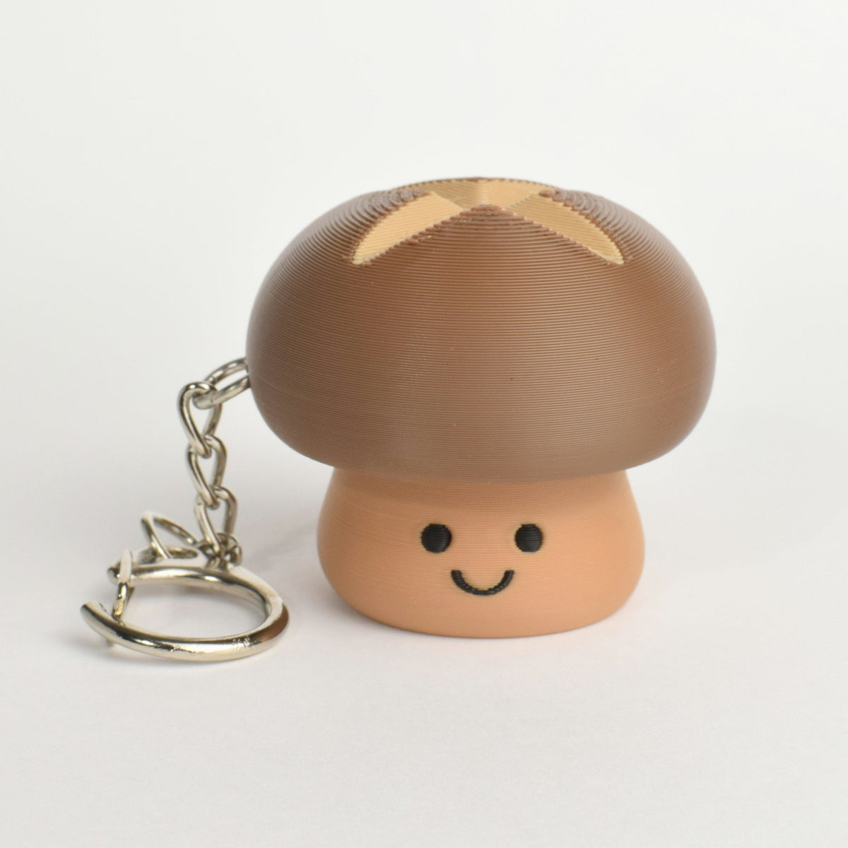 Shiitake Mushroom Fidget Clicker, on a keychain