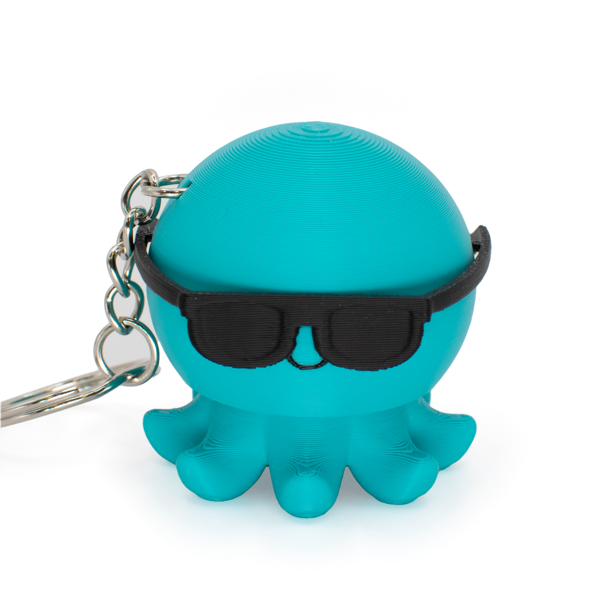 Party Octopus Fidget Clicker, teal, with sunglasses