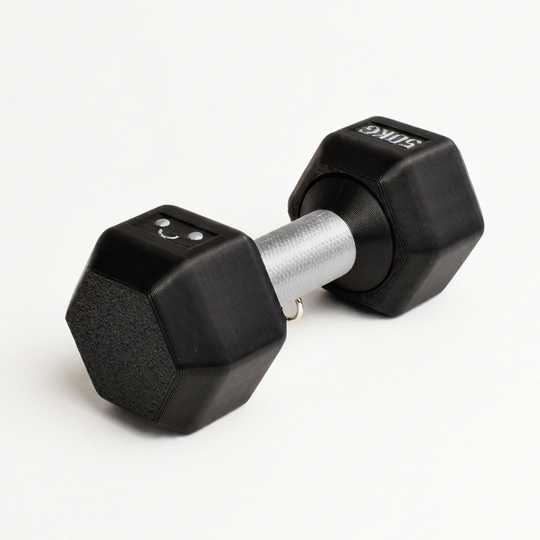 Dumbbell Fidget Clicker, angled view