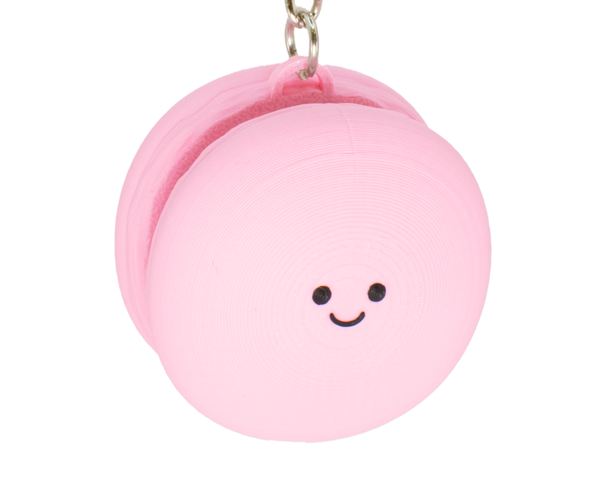 Smiley Macaron Fidget Clicker, strawberry