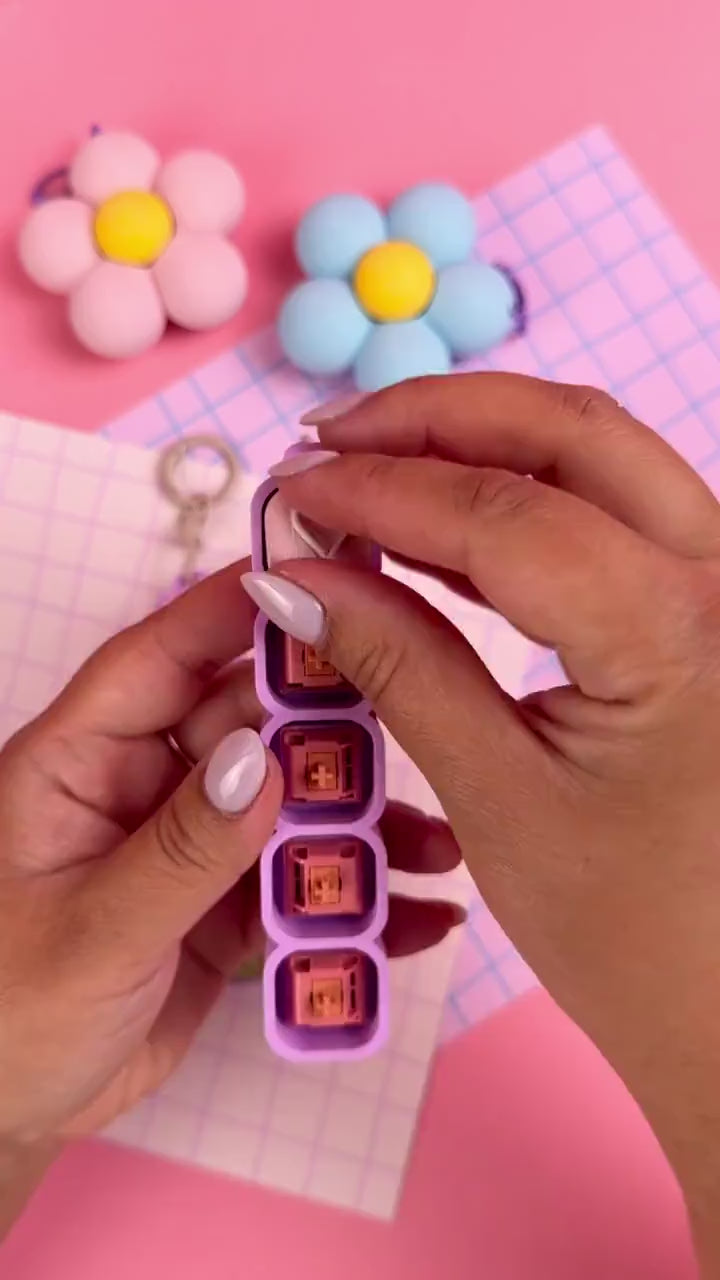 BFF Bubble Clicker Keychain Set | Set of 2 Best Friend Fidget Keychains with Flower Charm