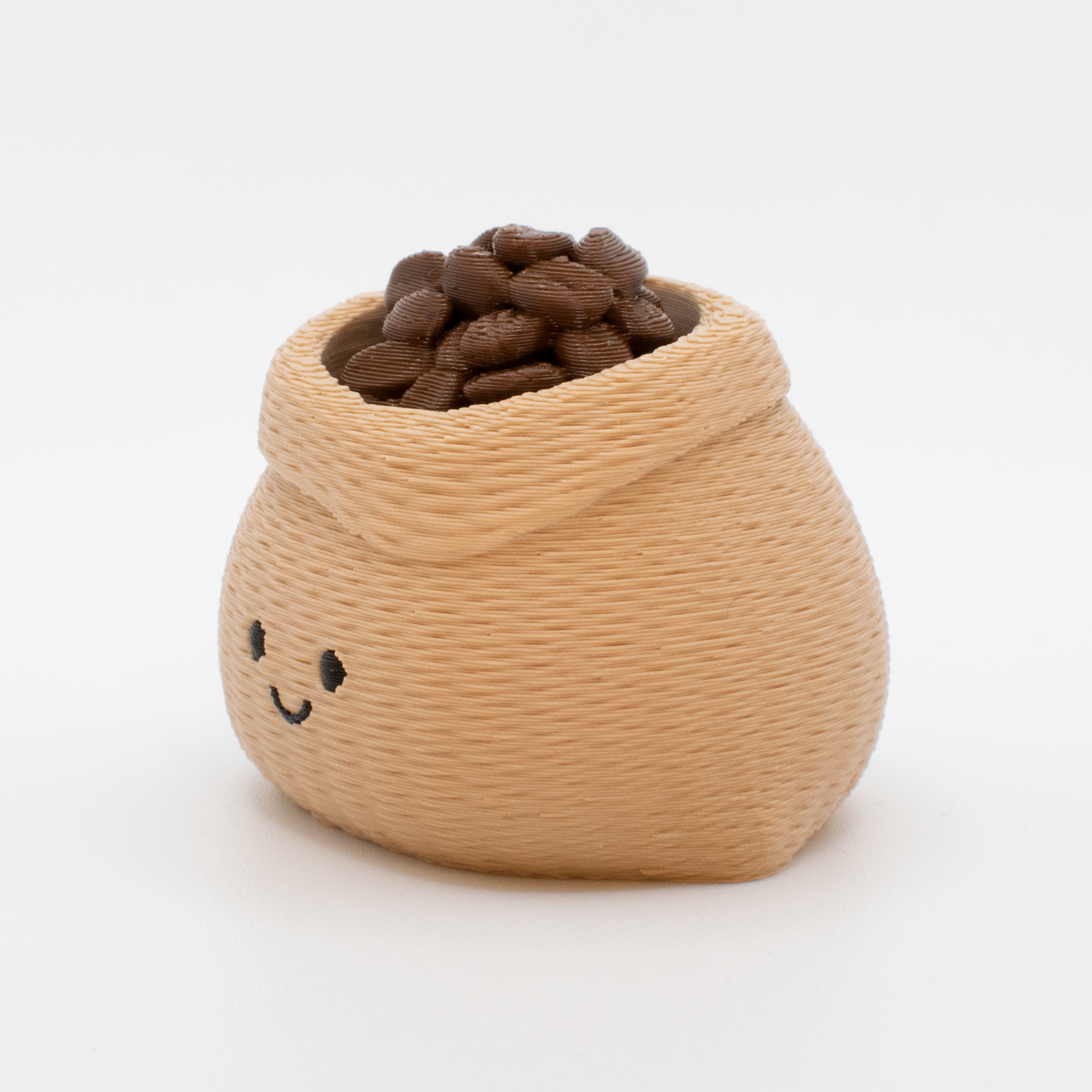Coffee Bean Sack Fidget Clicker, side view